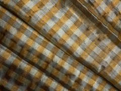 Gold & Silver Checks Pure Silk Tissue Fabric