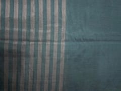 Sea Green & Gold Silver Stripes Pure Silk Tissue Fabric