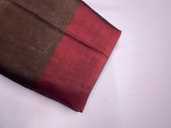 Brown & Gold Pure Silk Tissue Fabric
