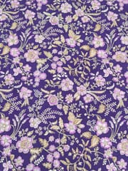 Purple Colour Crepe Silk Position Print With Zari Work