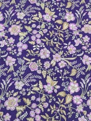 Purple Colour Crepe Silk Position Print With Zari Work