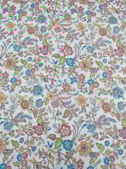 Off-White Colour Crepe Silk  Position Printed Fabric