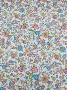 Off-White Colour Crepe Silk  Position Printed Fabric