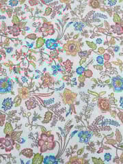 Off-White Colour Crepe Silk  Position Printed Fabric