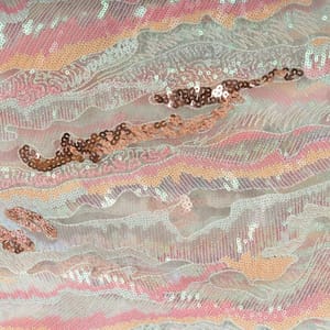 Multi Colour Net Multi Colour Sequins Embroidered Fabric