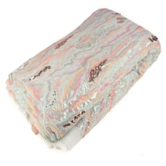 Multi Colour Net Multi Colour Sequins Embroidered Fabric