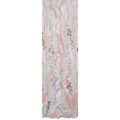 Multi Colour Net Multi Colour Sequins Embroidered Fabric