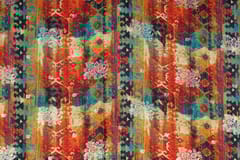 Multi Color Viscose Dola Silk Printed Jacquard Fabric