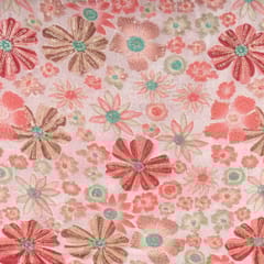 Red Color Pure Viscose Chinon Printed Fabric