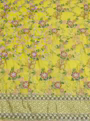 Yellow Colour Rangoli Silk fabric