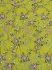 Yellow Colour Rangoli Silk fabric