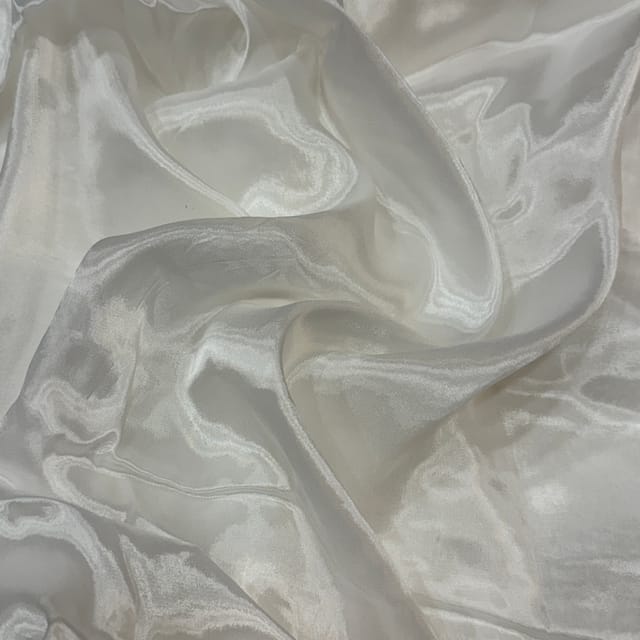 White Dyeable Viscose Glass Organza fabric