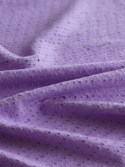 Lavender  six hole Pattern Schiffli Embroidered Fabric