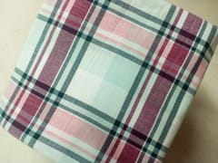 Mint Checks Twill Weave Yarn Dyed Cotton Fabric