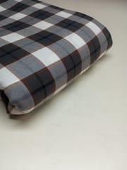 Grey Checks Twill Weave Yarn Dyed Cotton Fabric