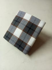 Grey Checks Twill Weave Yarn Dyed Cotton Fabric