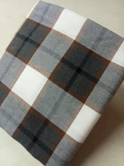 Grey Checks Twill Weave Yarn Dyed Cotton Fabric