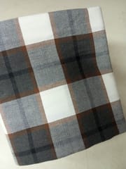 Grey Checks Twill Weave Yarn Dyed Cotton Fabric