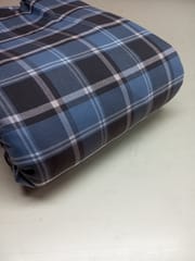 Aqua Blue Twill Checks Yarn Dyed Cotton Fabric