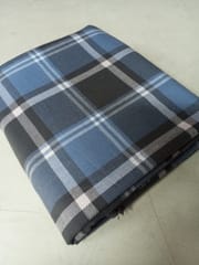 Aqua Blue Twill Checks Yarn Dyed Cotton Fabric