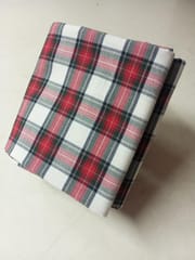 Red Checks Twill Weave Yarn Dyed Cotton Fabric