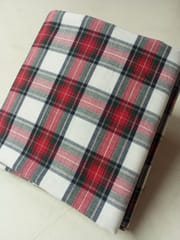 Red Checks Twill Weave Yarn Dyed Cotton Fabric