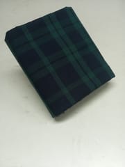 Green Checks Twill Weave Yarn Dyed Cotton Fabric