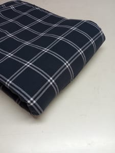 Black Checks Twill Weave Yarn Dyed Cotton Fabric