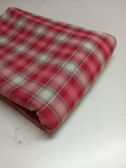 Orange Checks Twill Weave Yarn Dyed Cotton Fabric