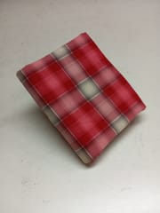 Orange Checks Twill Weave Yarn Dyed Cotton Fabric