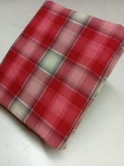 Orange Checks Twill Weave Yarn Dyed Cotton Fabric