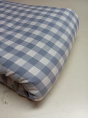 Blue Gingham Checks Twill Weave Yarn Dyed Cotton Fabric