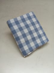 Blue Gingham Checks Twill Weave Yarn Dyed Cotton Fabric