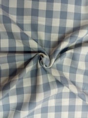 Blue Gingham Checks Twill Weave Yarn Dyed Cotton Fabric
