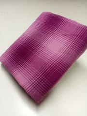 Dark Pink Checks Twill Weave Yarn Dyed Cotton Fabric