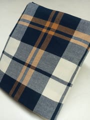 Greige Checks Plain Weave Yarn Dyed Cotton Fabric