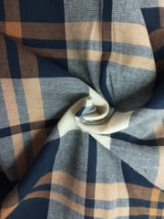 Greige Checks Plain Weave Yarn Dyed Cotton Fabric