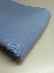 Blue Micro Gingham Checks Twill Weave Yarn Dyed Cotton Fabric