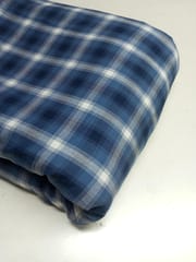 Blue Checks Plain Weave Yarn Dyed Cotton Fabric