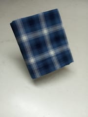 Blue Checks Plain Weave Yarn Dyed Cotton Fabric