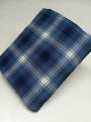 Blue Checks Plain Weave Yarn Dyed Cotton Fabric
