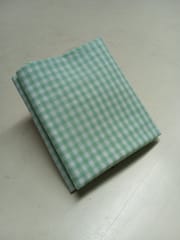 Green Gingham Checks Plain Weave Yarn Dyed Cotton Fabric