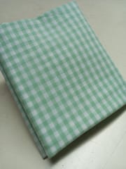 Green Gingham Checks Plain Weave Yarn Dyed Cotton Fabric
