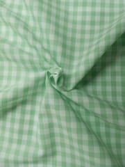 Green Gingham Checks Plain Weave Yarn Dyed Cotton Fabric