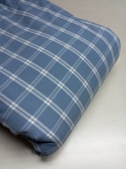 Blue Checks Plain Weave Yarn Dyed Cotton Fabric