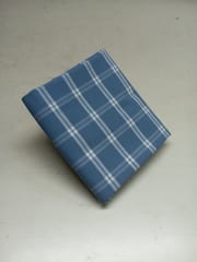 Blue Checks Plain Weave Yarn Dyed Cotton Fabric