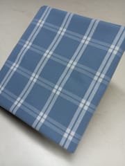 Blue Checks Plain Weave Yarn Dyed Cotton Fabric