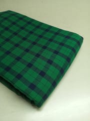 Green Checks Twill  Weave Yarn Dyed Viscose Rayon Fabric