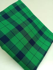 Green Checks Twill  Weave Yarn Dyed Viscose Rayon Fabric