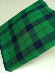 Green Checks Twill  Weave Yarn Dyed Viscose Rayon Fabric